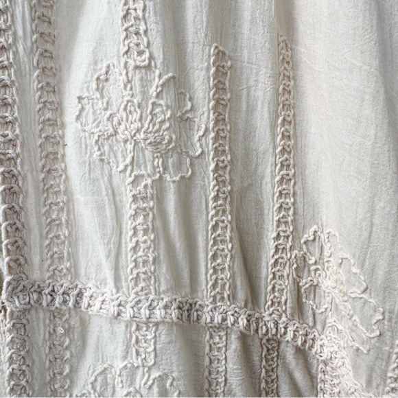 Chico’s Cream Embroidered Ruana Wrap Kimono Cardigan One Size Cotton Blend - Picture 11 of 15